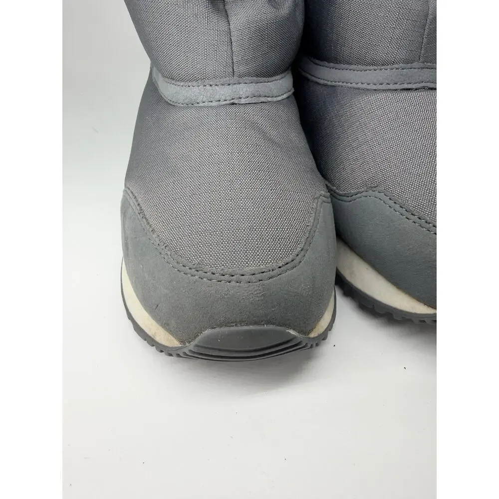 FILA Lola Mini Kids Snow Boots Grey Puffer Winter Shoes‎ Size US 4Y-5Y Gorpco